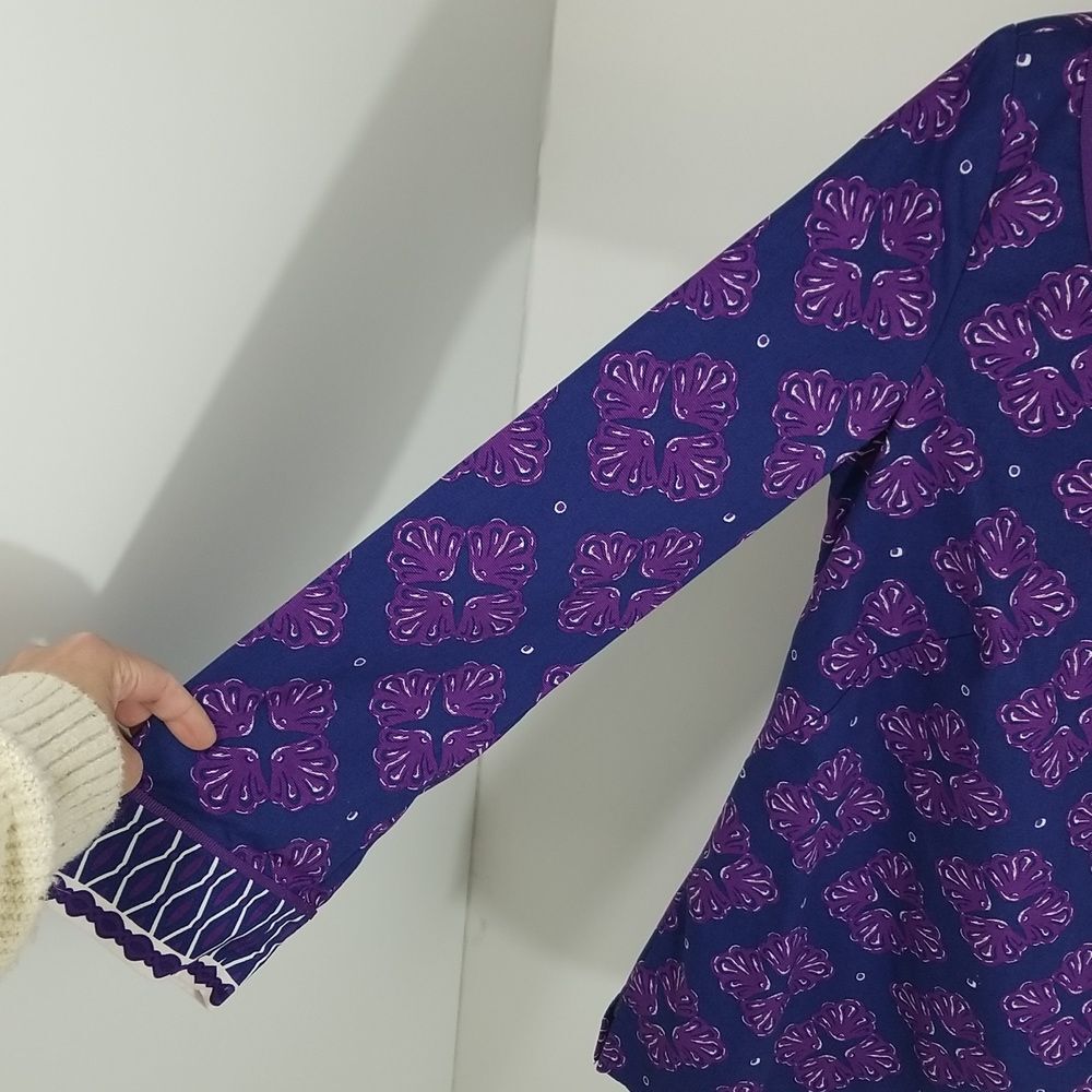 {Vineyard Vines} Purple Shell Tunic Top Size 10 - Picture 6 of 10